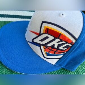 ✨🏀 2025 NBA Finals OKC Thunder Adidas Blue, White & Orange Fitted Hat